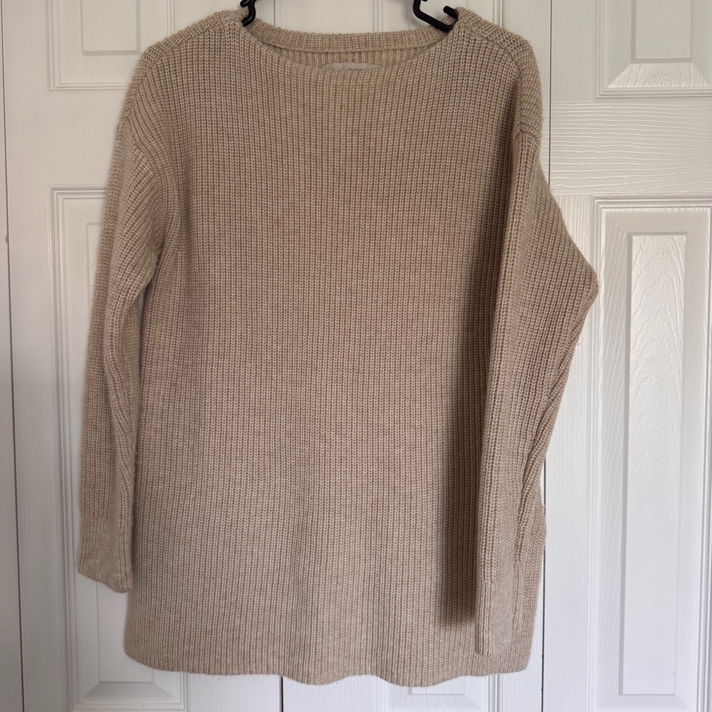 Loft Ribbed-Knit Wool-Blend Tunic Sweater - Picture 5 of 5